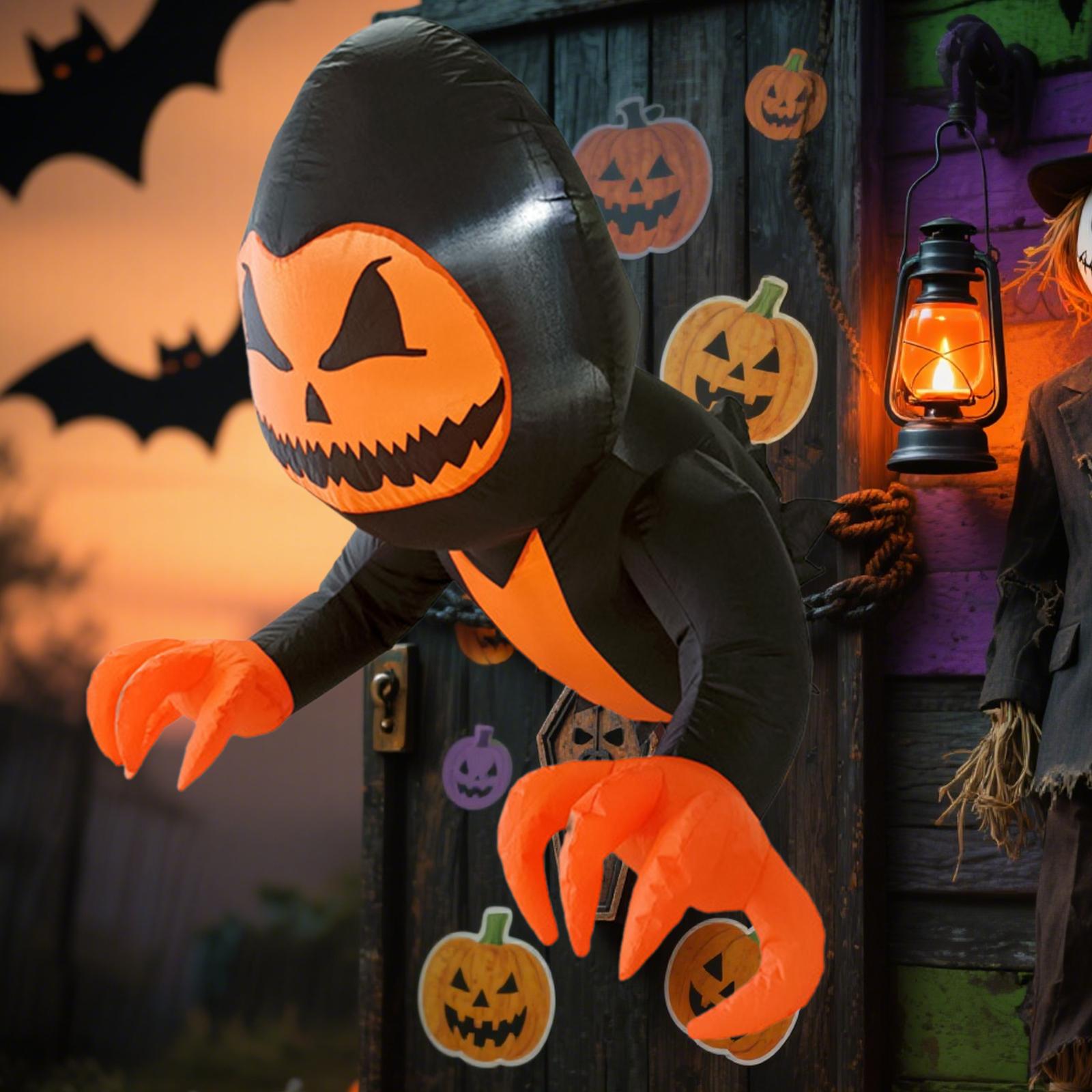 Outdoor Lighting Front Yard - Halloween Inflatables Broke Out from Window