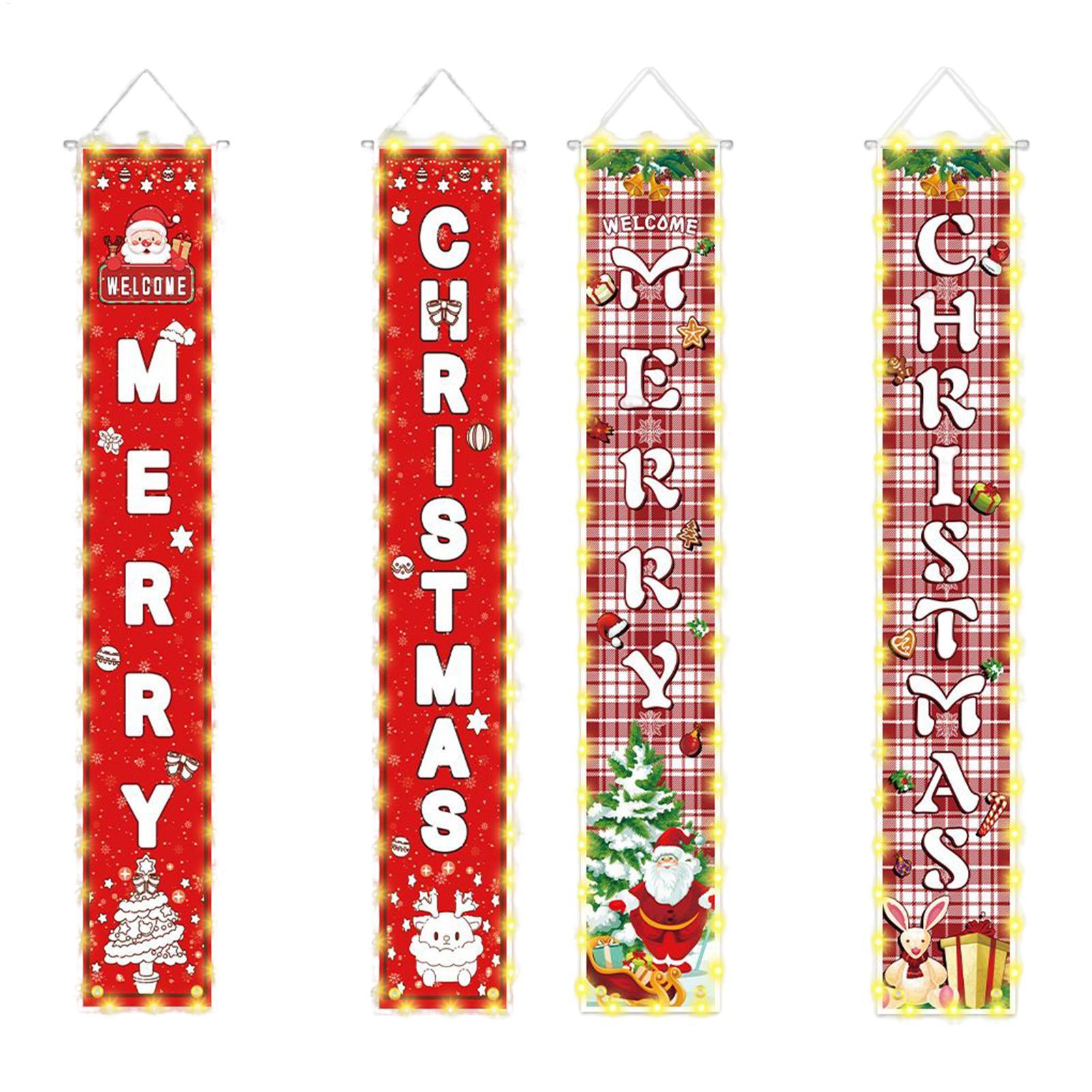 Outdoor Lighting Front Yard - Christmas Door Banner Light Up Holiday