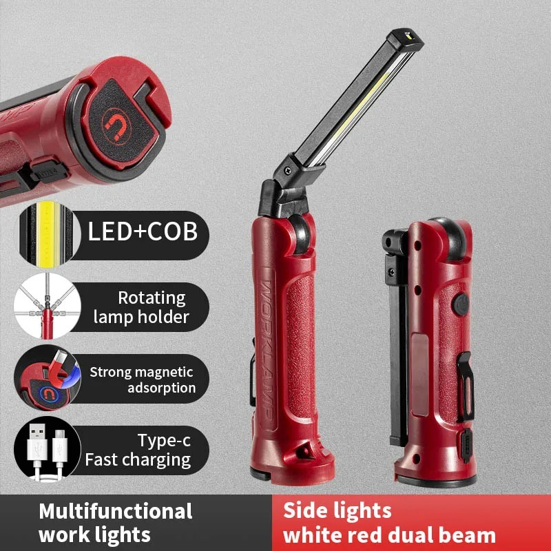 Outdoor Lighting Bulbs - COB LED Work Light Rechargeable Folding