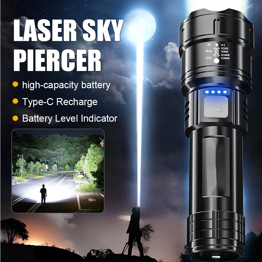 Outdoor Lighting Bulbs - High Power P50 LED Flashlight USB