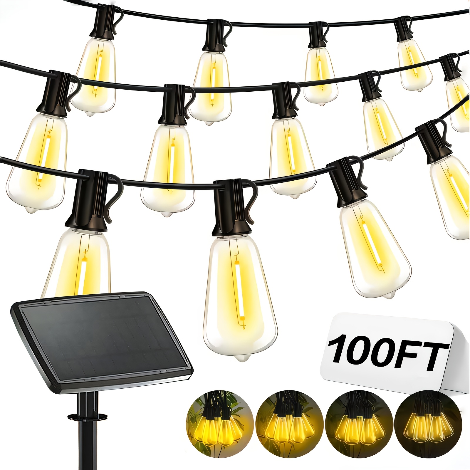 Wall Lighting Outdoor - Solar Lights Outdoor, 100ft Patio Light