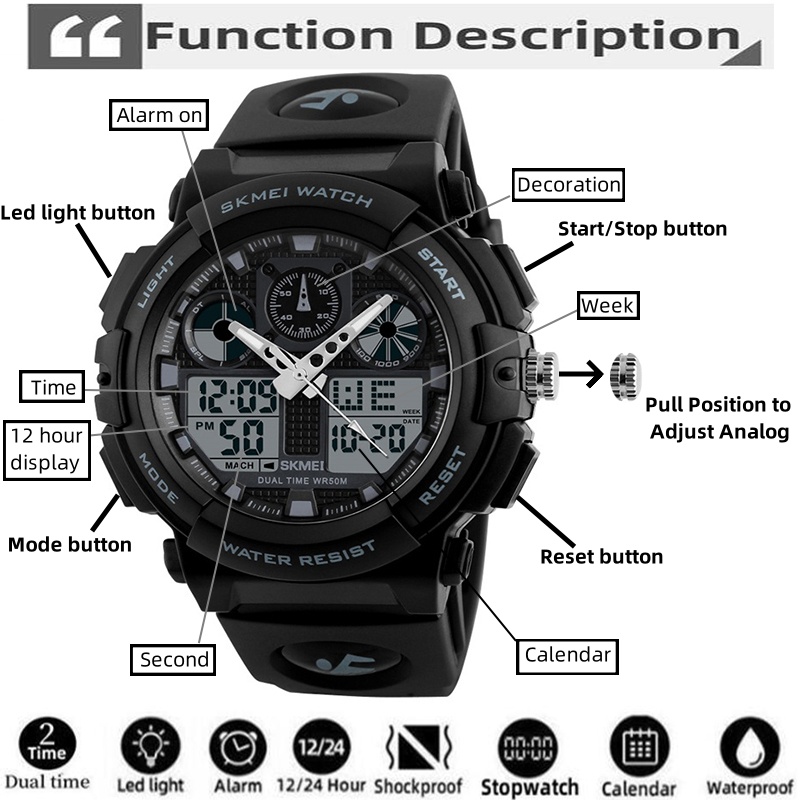 2017 New SKMEI Men Sports Watc - Outdoor Lighting Timer recensione e prezzo