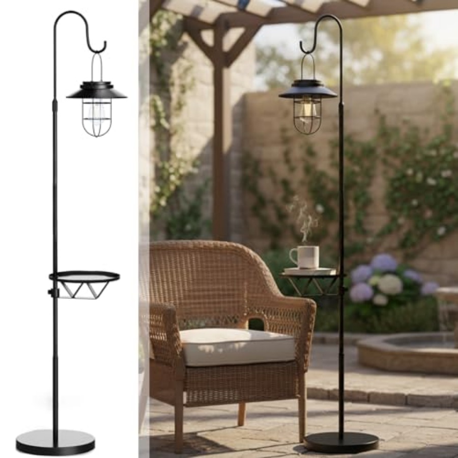 Solar Floor Lamp with Table, 6 - Outdoor Lighting For Patio recensione e prezzo
