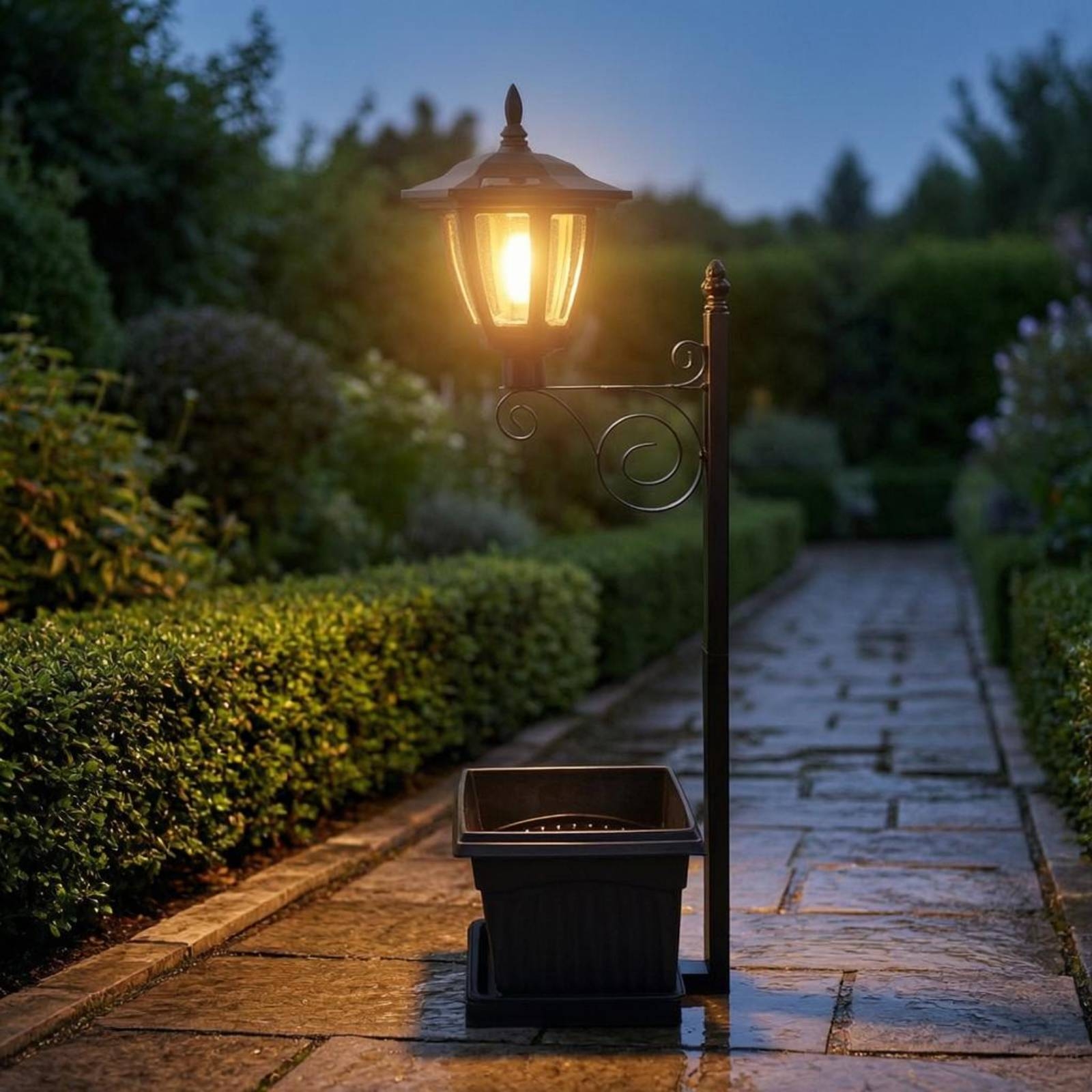 Solar Flower Pot Light Wrought - Outdoor Lighting For Patio recensione e prezzo