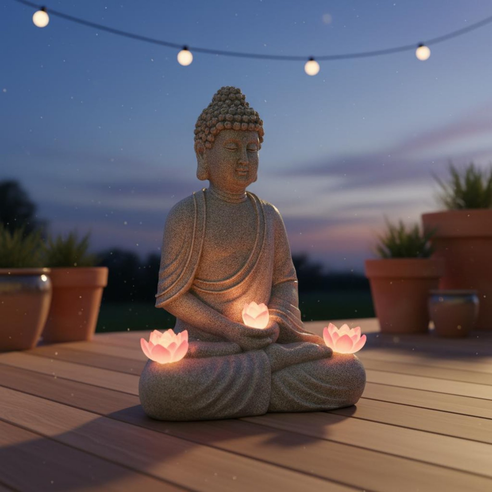 Solar Buddha Statue Outdoor Sa - Outdoor Lighting For Patio recensione e prezzo