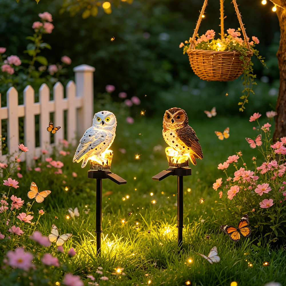Owl Solar Light, Resin Owl Gro - Outdoor Lighting Yard recensione e prezzo