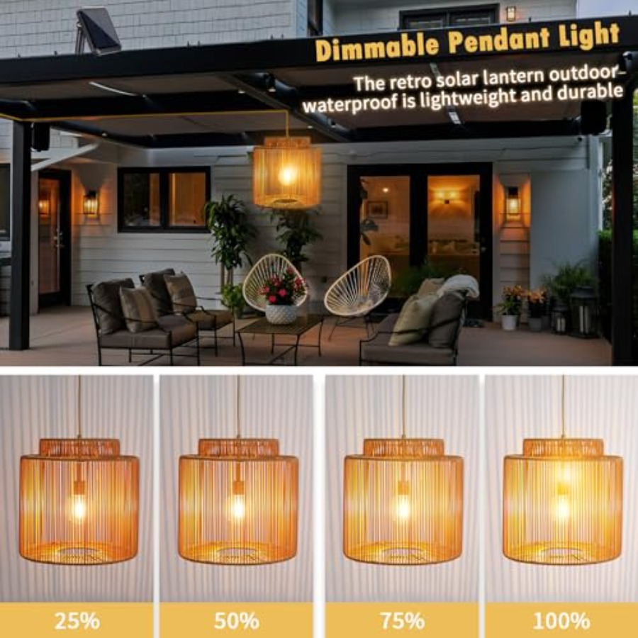 Outdoor solar pendant light fo - Outdoor Lighting Yard recensione e prezzo