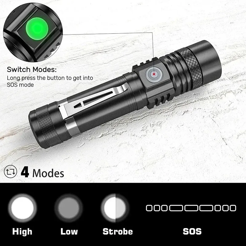 T6 LED Rechargeable Flashlight - Outdoor Lighting Bulbs recensione e prezzo