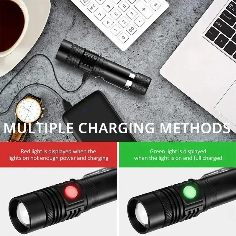 T6 LED Rechargeable Flashlight - Outdoor Lighting Bulbs recensione e prezzo