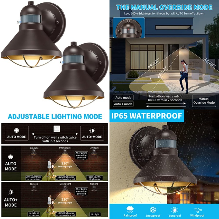 2 Pack Motion Sensor Outdoor L - Wall Lighting Outdoor recensione e prezzo