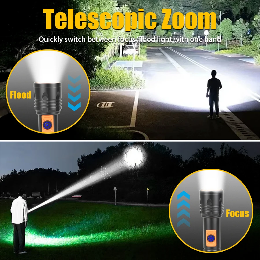 High Power LED Flashlight USB  - Outdoor Lighting Bulbs recensione e prezzo