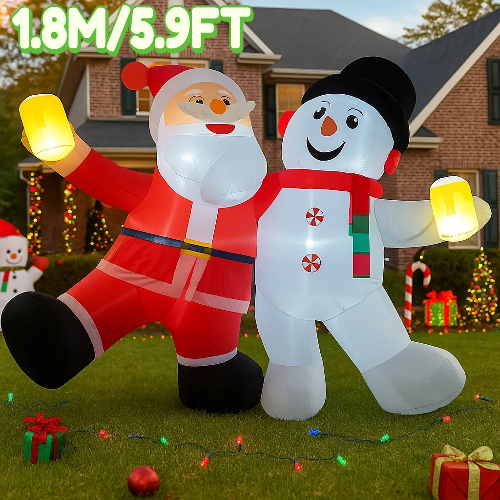 1.8M/5.9FT Inflatable Santa Cl - Outdoor Lighting On House recensione e prezzo
