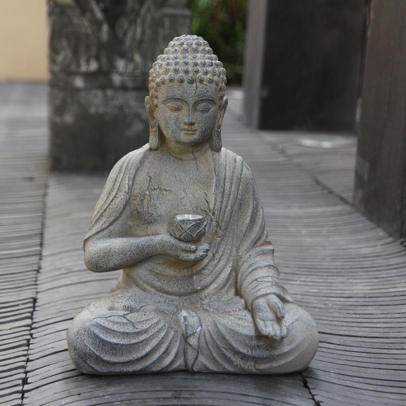 Resin Solar Buddha Statue Scul - Outdoor Lighting Front Yard recensione e prezzo