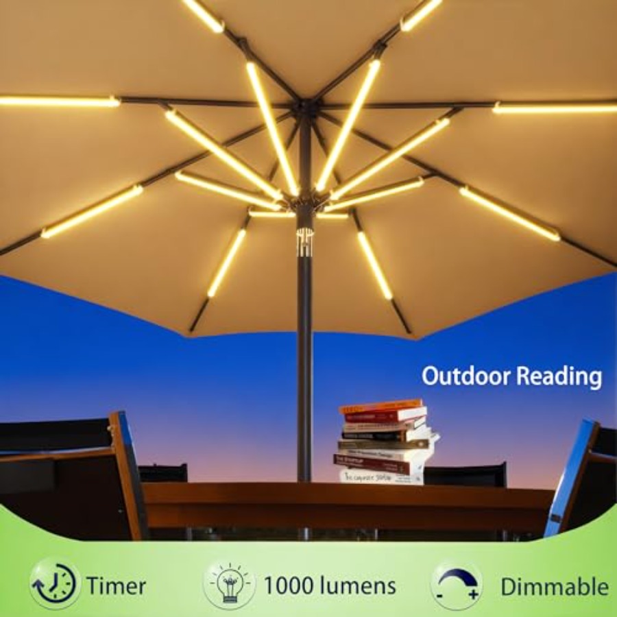 Outdoor Patio Umbrella Lights, - Outdoor Lighting Timer recensione e prezzo