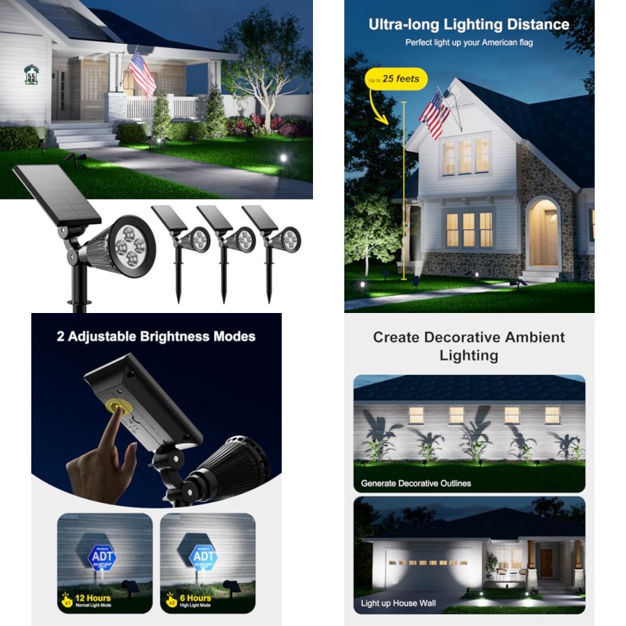 Solar Spotlights Outdoor Water - Wall Lighting Outdoor recensione e prezzo