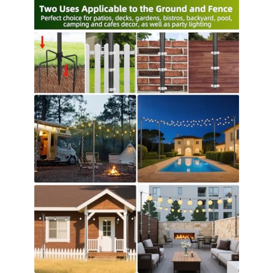 String Light Poles for Outside - Outdoor Lighting Front Yard recensione e prezzo