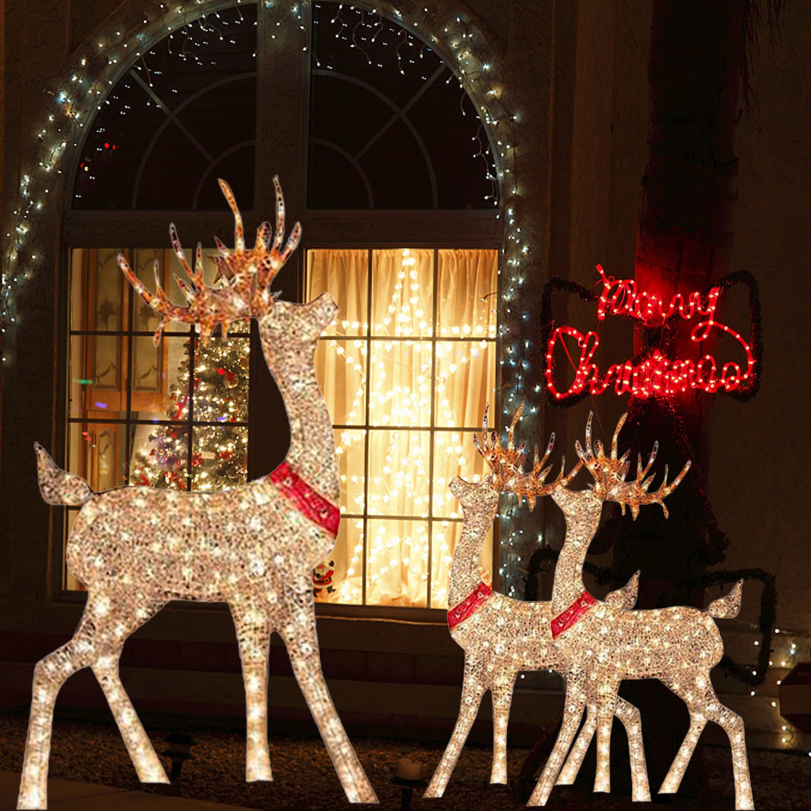 Lighted Christmas Decoration D - Outdoor Lighting Front Yard recensione e prezzo
