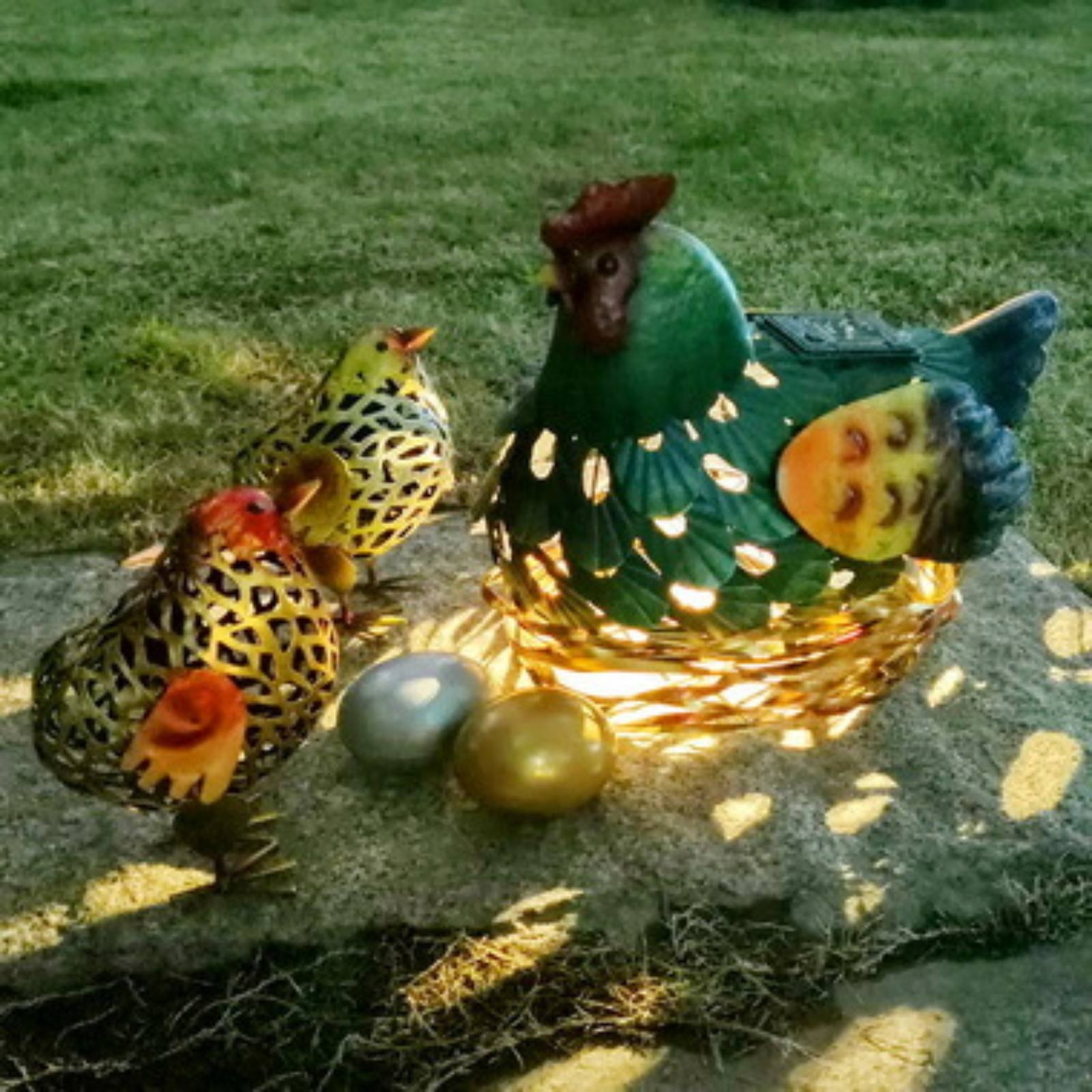 Solar Lantern Chicken Statue O - Outdoor Lighting Yard recensione e prezzo