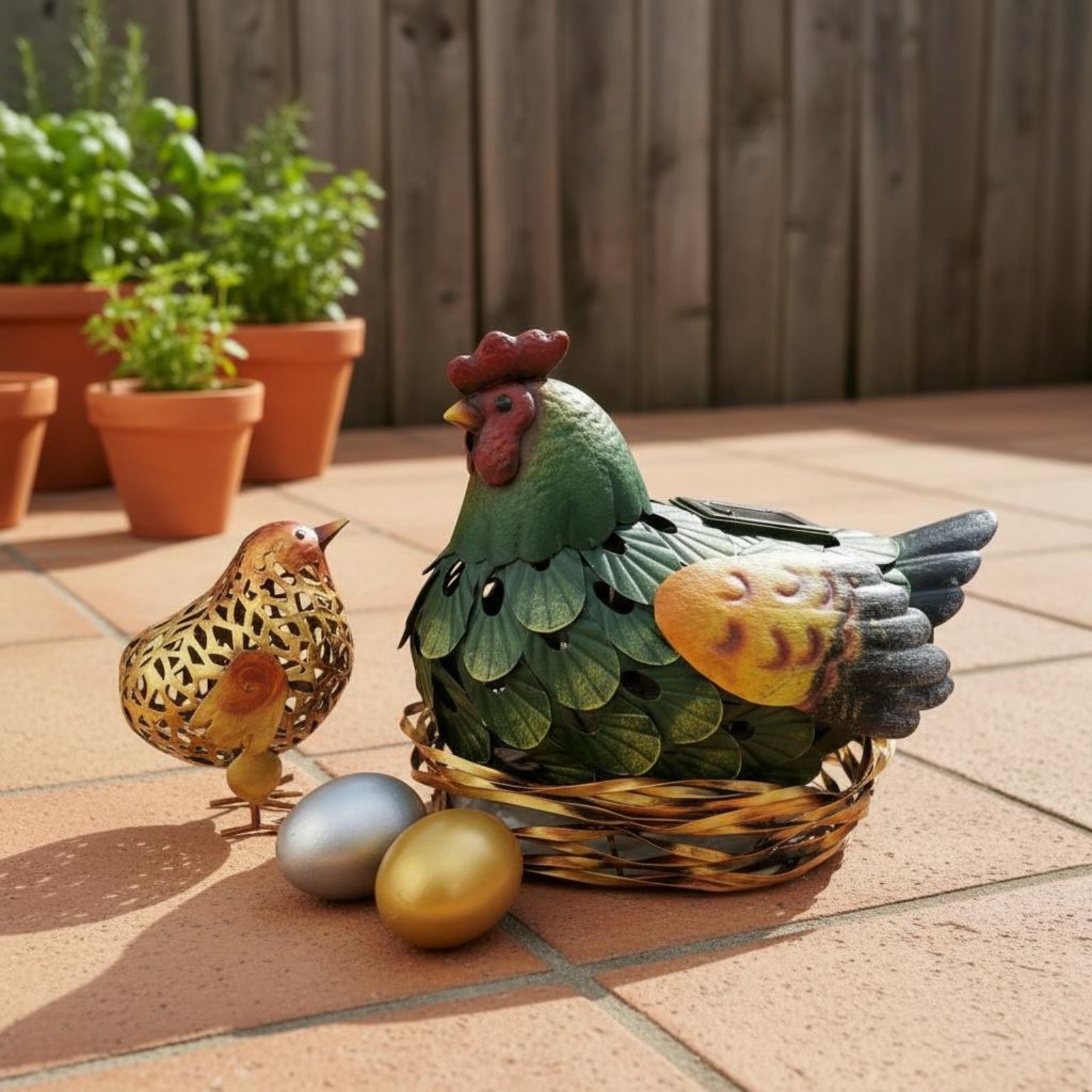 Solar Lantern Chicken Statue O - Outdoor Lighting Yard recensione e prezzo