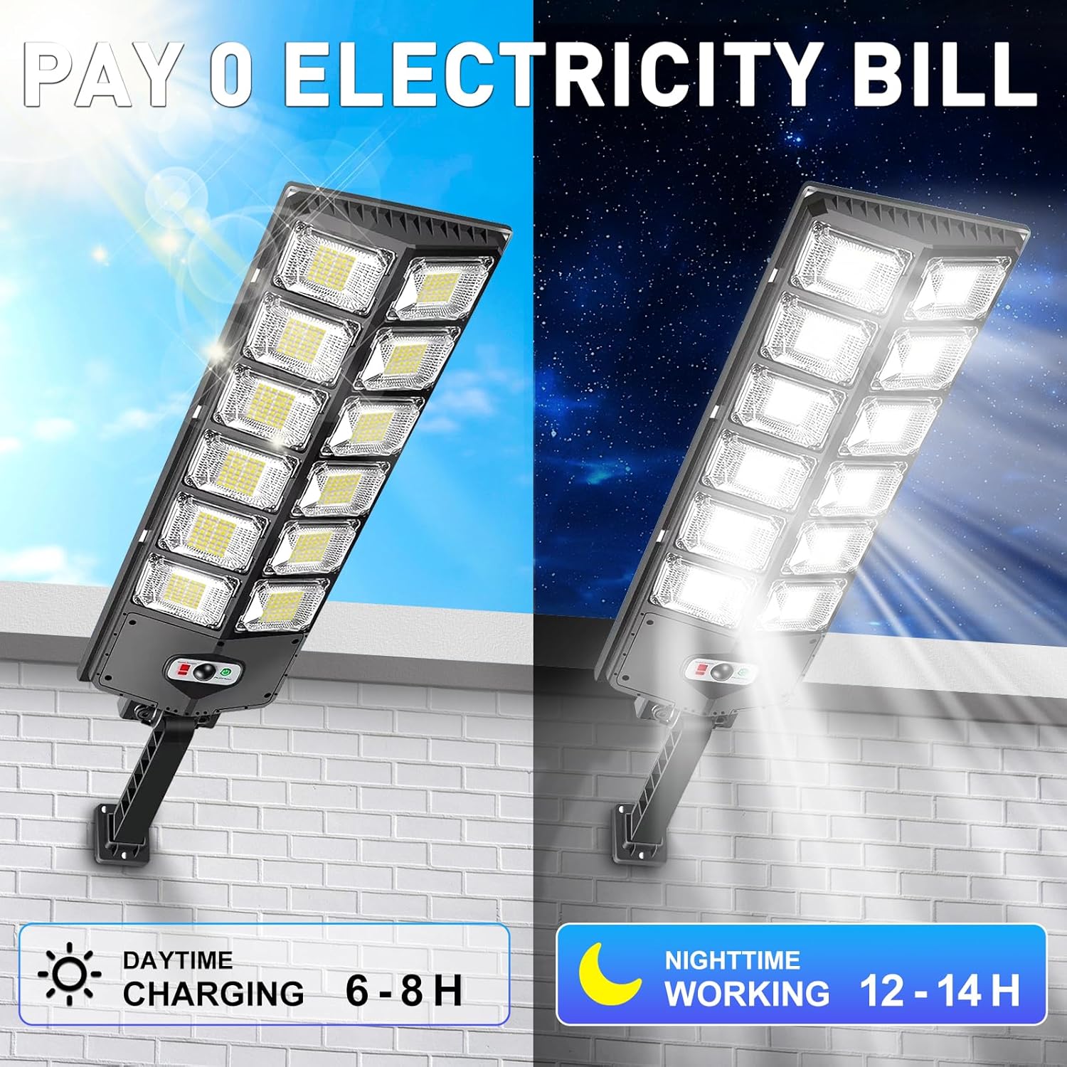 12000LM Solar Street Lights Ou - Outdoor Lighting Front Yard recensione e prezzo