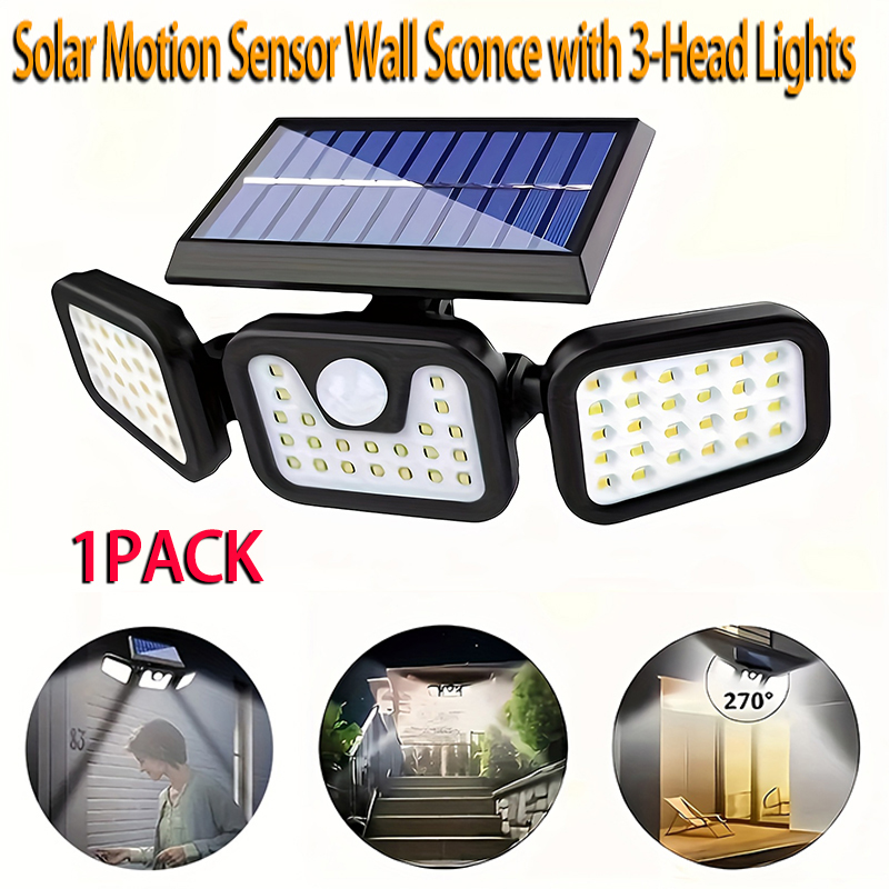 74LED Solar Light 3 Head Motio - Outdoor Lighting Front Yard recensione e prezzo