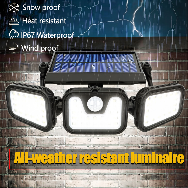 74LED Solar Light 3 Head Motio - Outdoor Lighting Front Yard recensione e prezzo