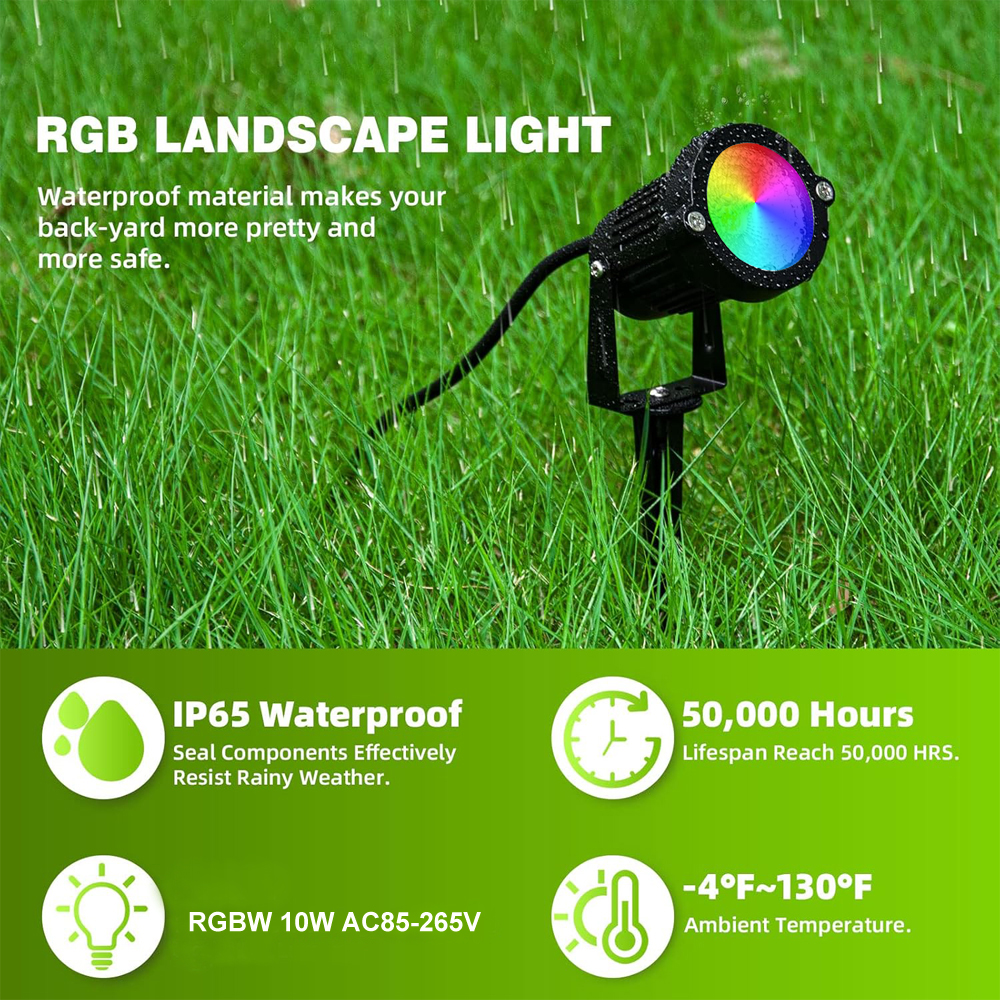RGBW Landscape Lighting 10W wi - Outdoor Lighting Yard recensione e prezzo
