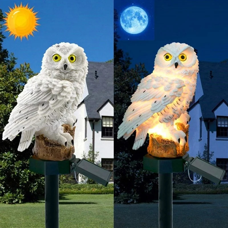 Solar Owl Statue Garden Light  - Outdoor Lighting Yard recensione e prezzo