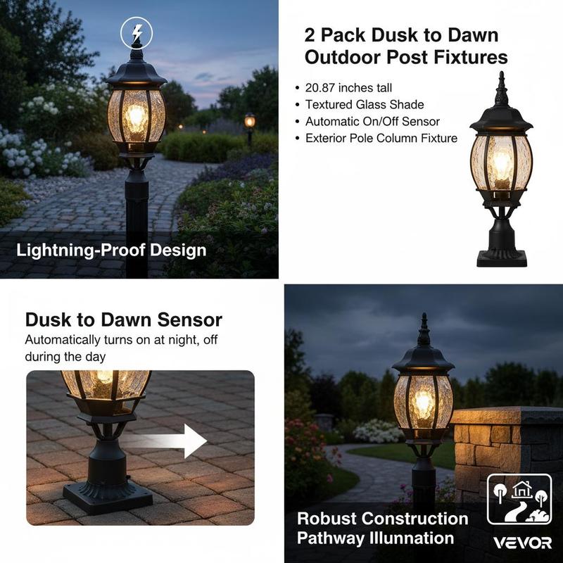 2-Pack Exterior Pillar Lantern - Outdoor Lighting Yard recensione e prezzo
