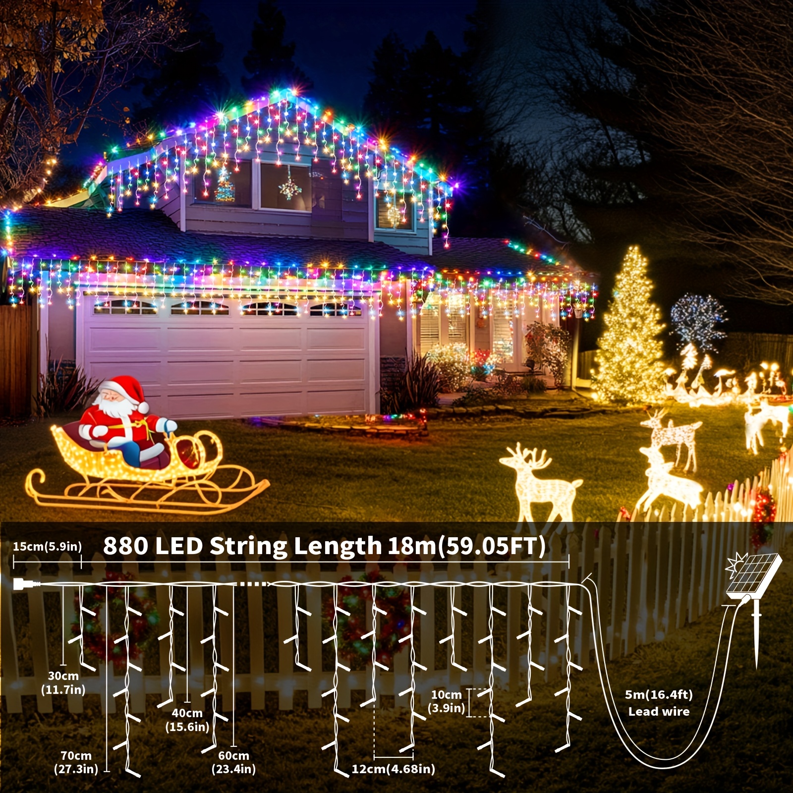 Solar-Powered Outdoor Icicle L - Outdoor Lighting Timer recensione e prezzo
