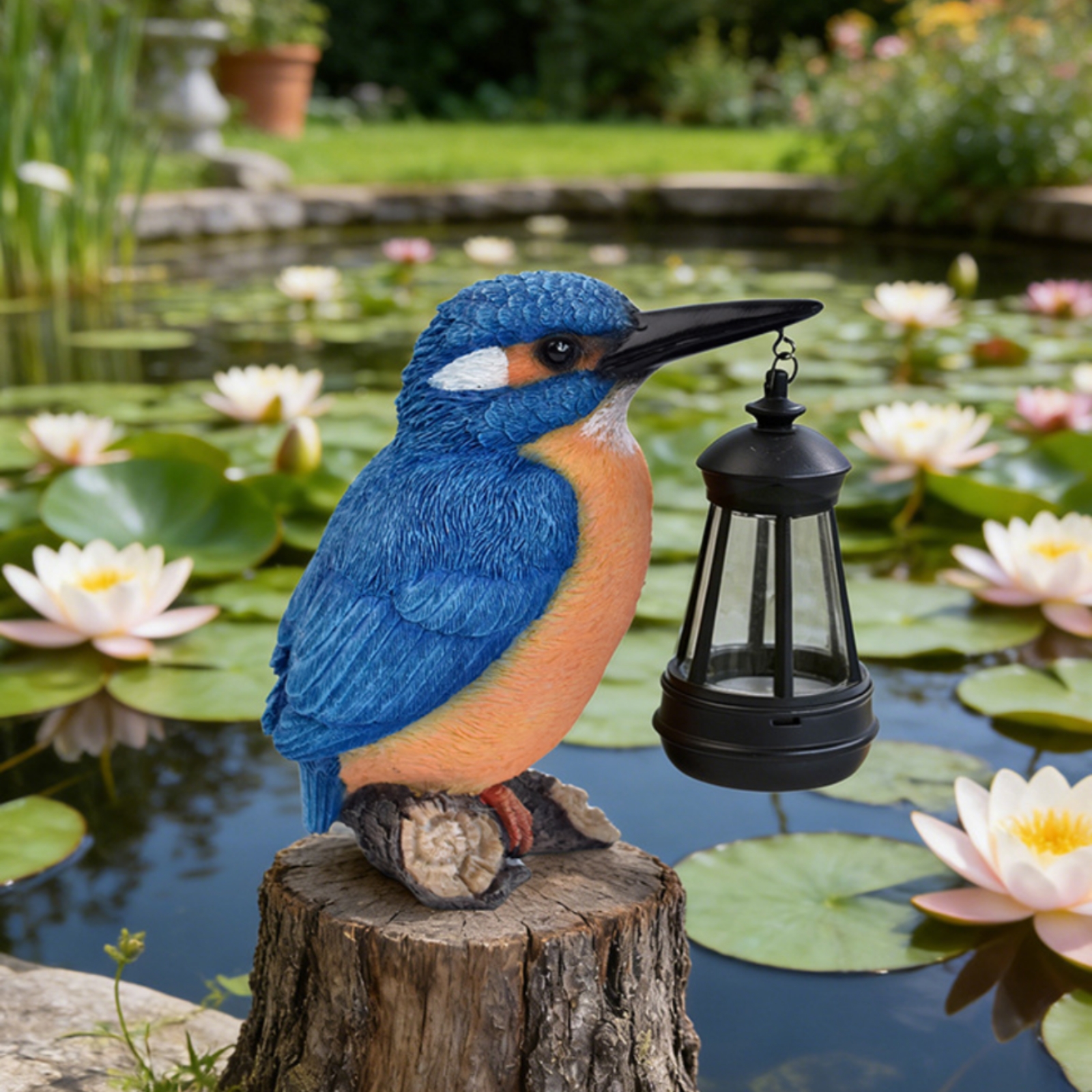 Solar Kingfisher Statue Resin  - Outdoor Lighting Yard recensione e prezzo