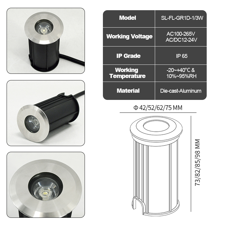 1W/3W DC12v IP65 Waterproof LE - Ground Light Recessed recensione e prezzo