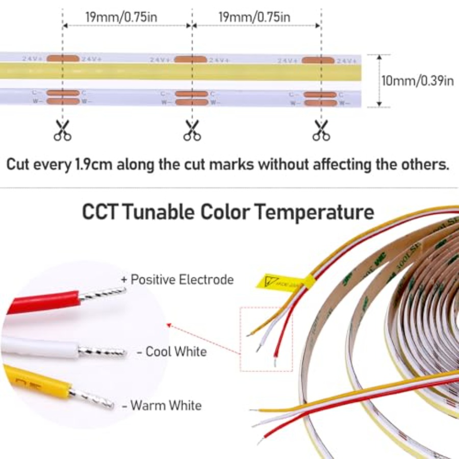 24V Linear CCT Tunable White L - Waterproof Led Strip recensione e prezzo