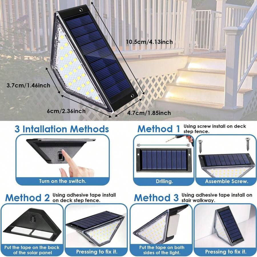 24 LED Solar Powered Stair Lig - Outdoor Lighting Front Yard recensione e prezzo