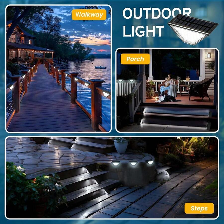 24 LED Solar Powered Stair Lig - Outdoor Lighting Front Yard recensione e prezzo