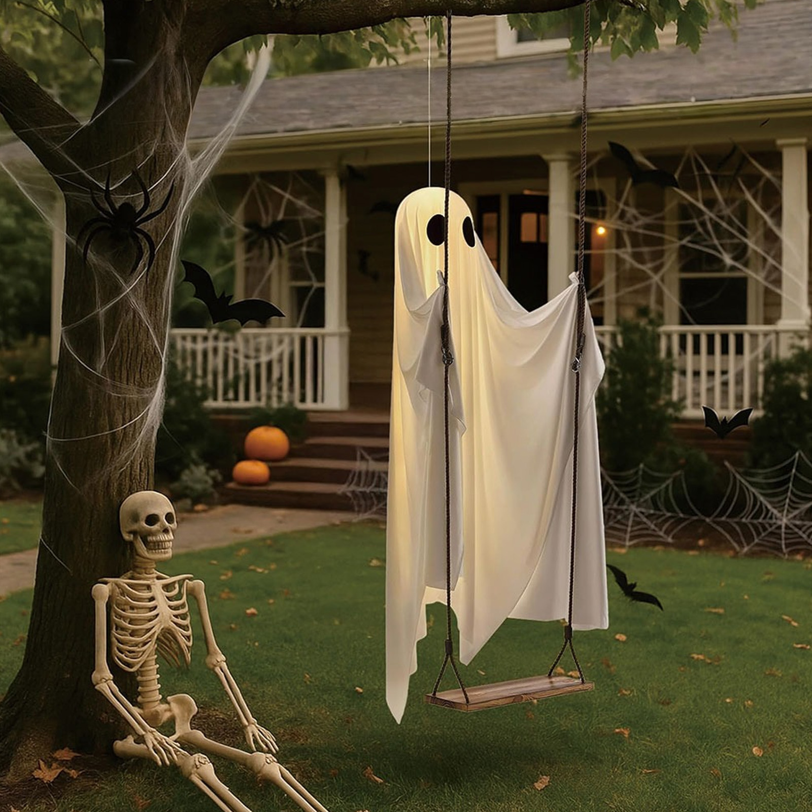 Halloween Hanging Swing Ghost  - Outdoor Lighting Front Yard recensione e prezzo