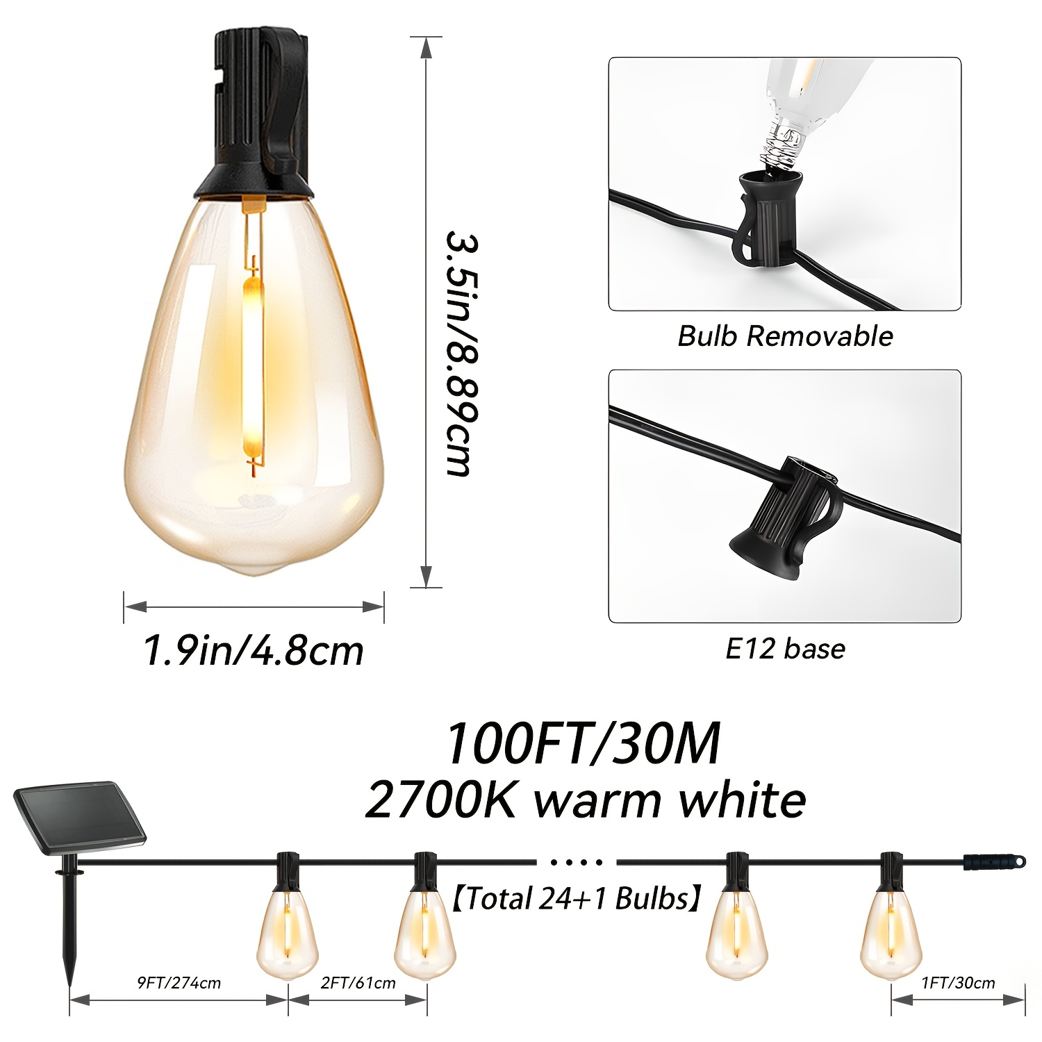 Solar Lights Outdoor, 100ft Pa - Wall Lighting Outdoor recensione e prezzo