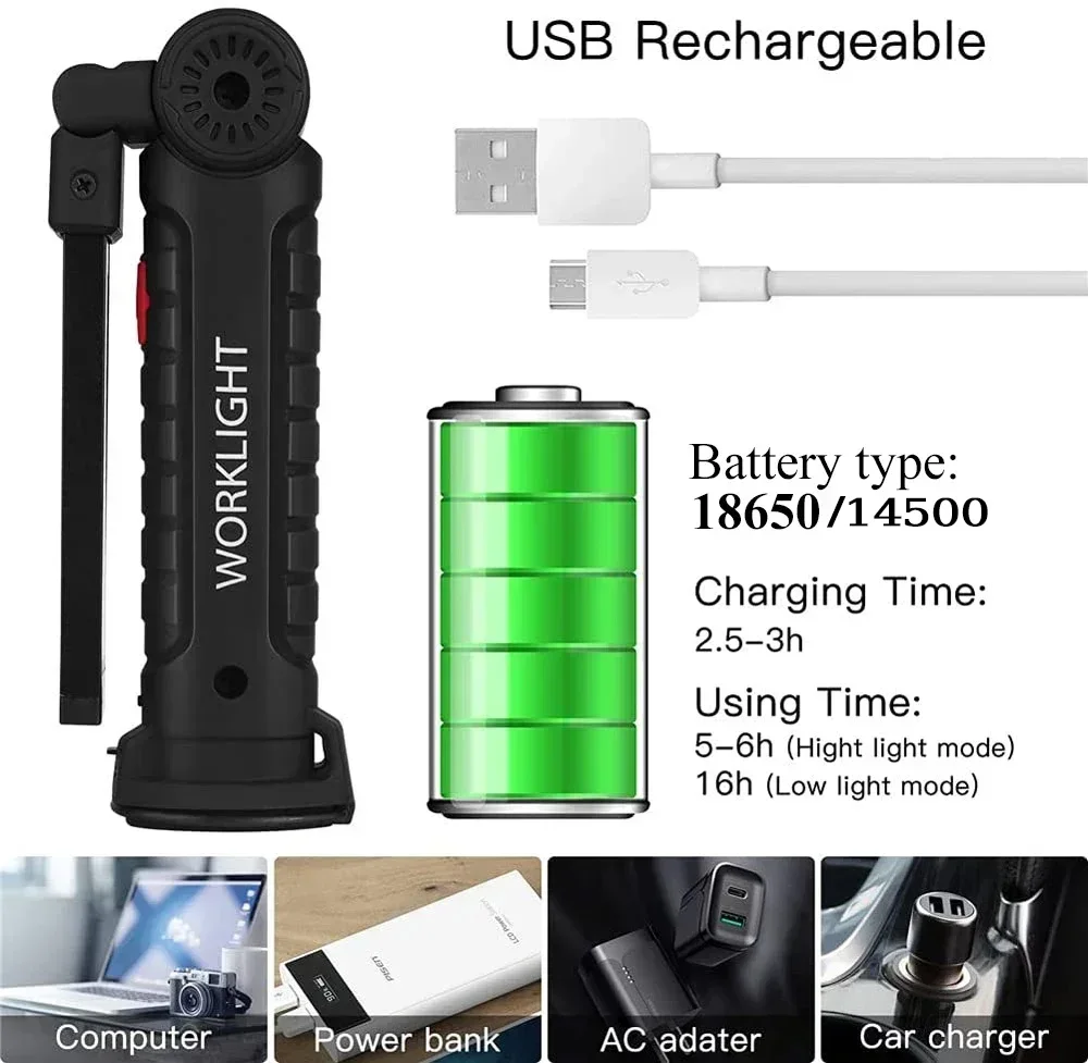 LED COB Flashlight USB Recharg - Outdoor Lighting Bulbs recensione e prezzo