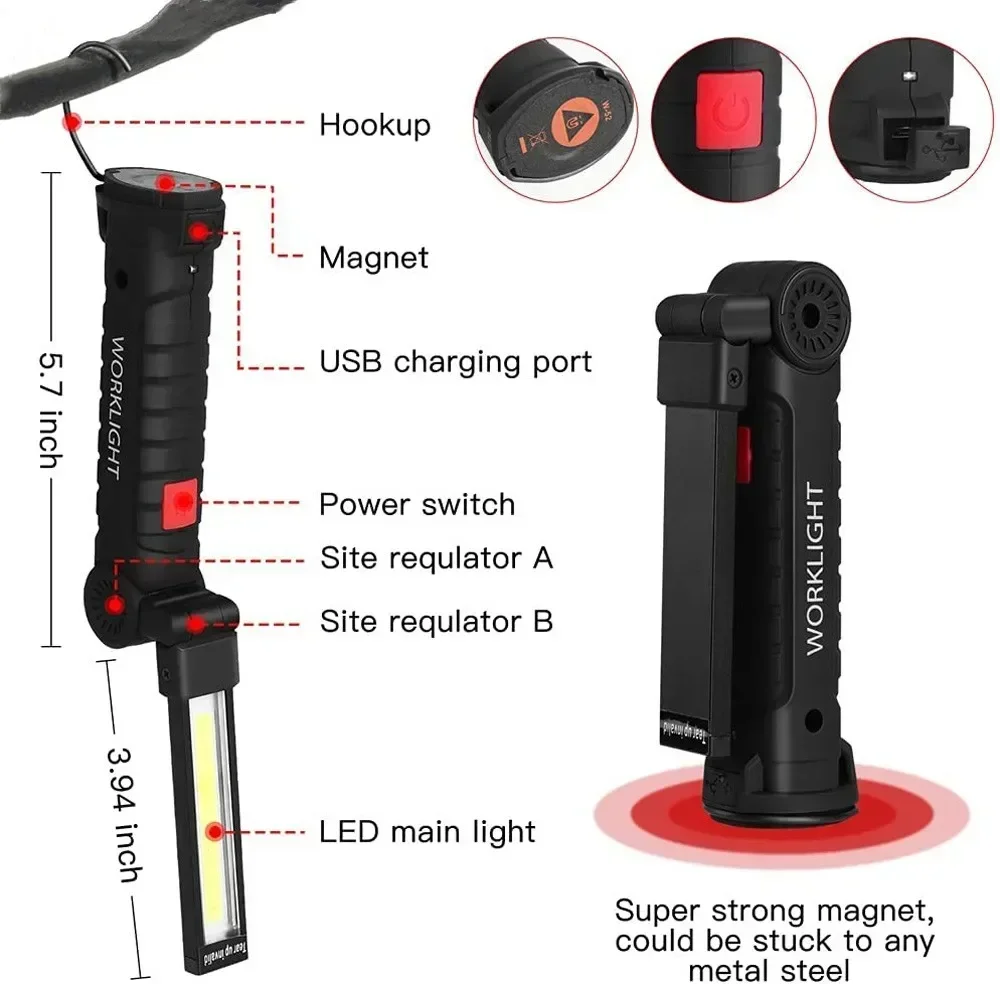 LED COB Flashlight USB Recharg - Outdoor Lighting Bulbs recensione e prezzo