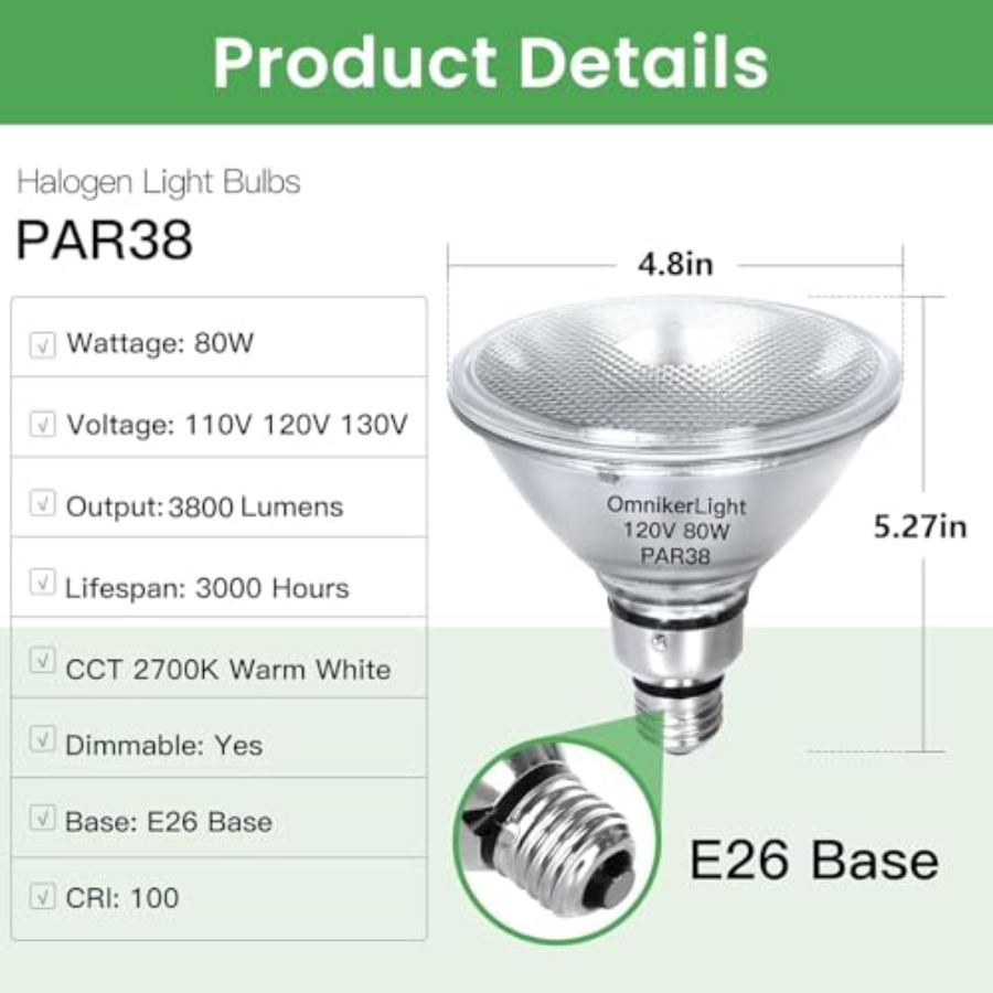 PAR38 Flood Light Bulbs, 80W 1 - Outdoor Lighting Bulbs recensione e prezzo