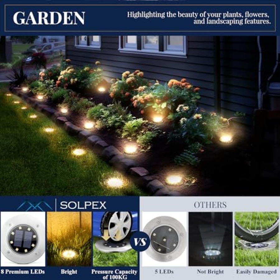 Solar Ground Lights Solar Ligh - Outdoor Lighting Yard recensione e prezzo